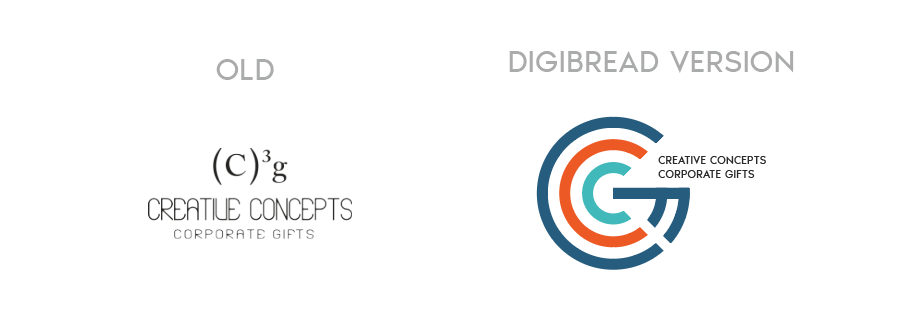 Creative Concepts logo, before and after